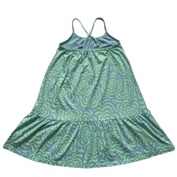Gap Dress Girls Lg Green Criss-Cross Back Tiered Adjustable Straps Casual Floral - Picture 3 of 10